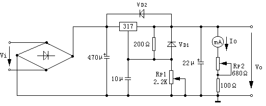 <em>并聯(lián)</em>型穩(wěn)壓電源電路圖1