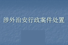<em>課件</em>：涉外警務<em>專業</em>《涉外案件<em>處置</em>—涉外治安行政案件<em>處置</em>》