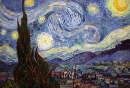 美育類資源—《星月夜》荷蘭畫家<em>梵高</em>創作<em>油畫</em>